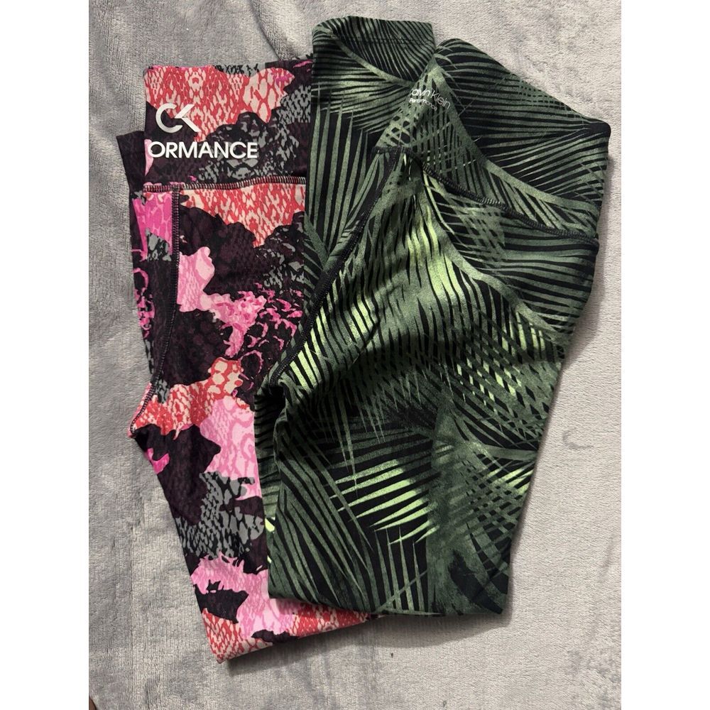 Lot of 2 Calvin Klein Performance Women's Compression Leggings Size Xsmall